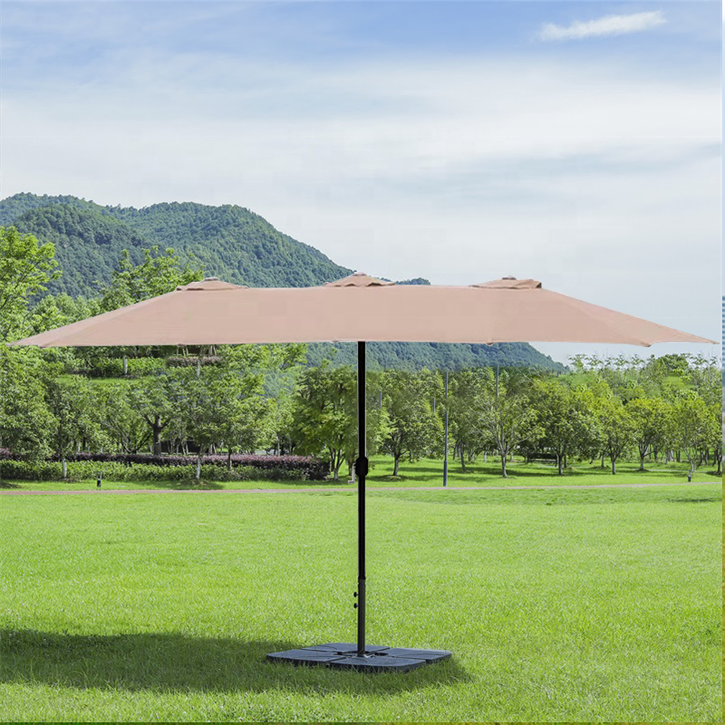 Regional specialties in hot sale 2.7m*4.6m double side umbrella tan color outdoor garden parasol factory