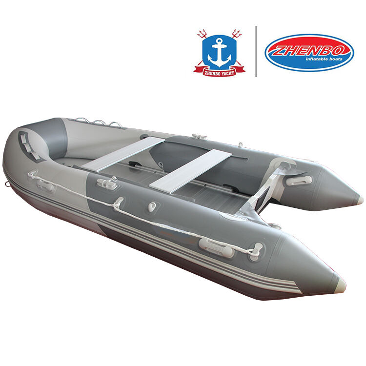 CE 3.9m Aluminium Floor Inflatable Boat Sport Fishing Boats ZB-390 with Outboard Motor supplier