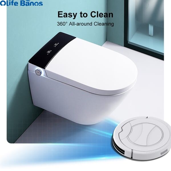 2024 Olife Banos Waterproof White Color  Elongated One-Piece Wall Mounted Automatic Smart Heater Toilet with In-Wall Tank details