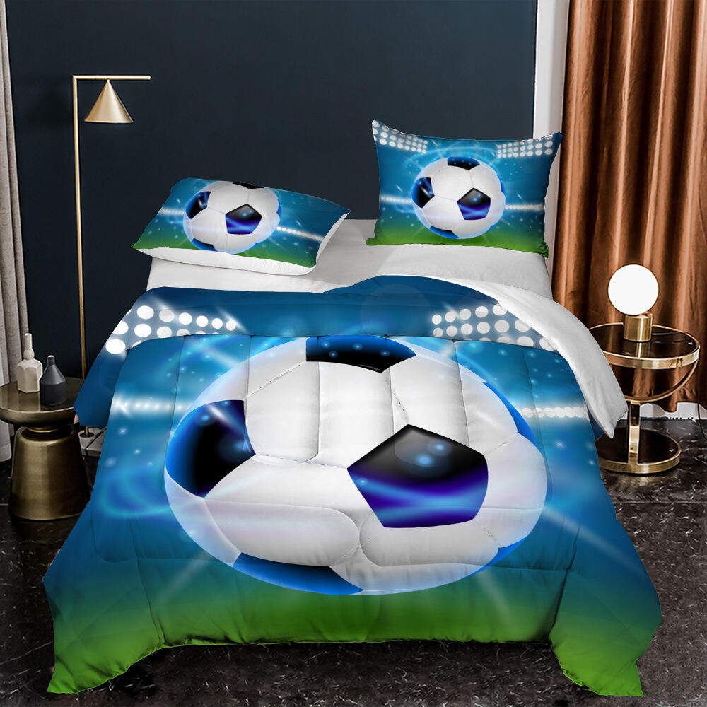 Custom football pattern 3d printed comforter bedding set designer sheet set king size details