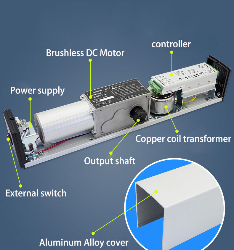 DSW-100/DSW-100N automatic swing door operators with remote controlh safety sensors details