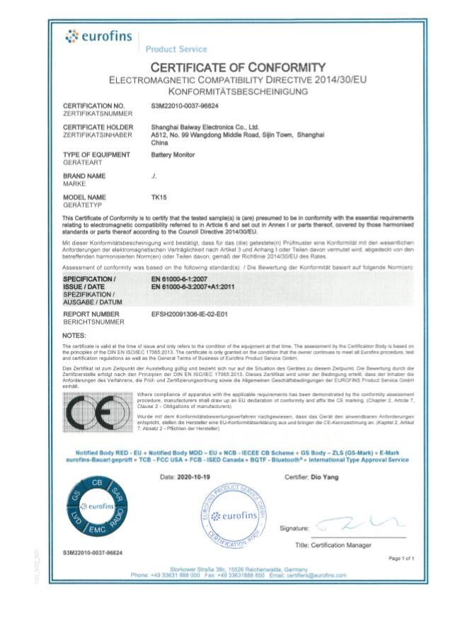 BW-TK15 Battery Level Indicator Monitor manufacture