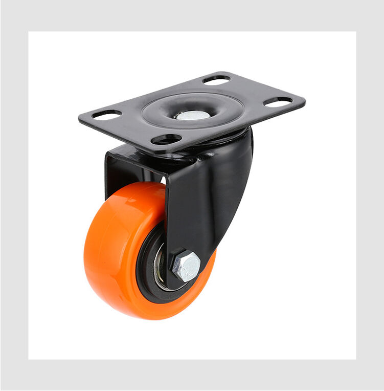 caster wheel orange color 1.5/2/2.5/3/4/5 inch swivel type PVC castor with double bearings for machinery and equipment manufacture