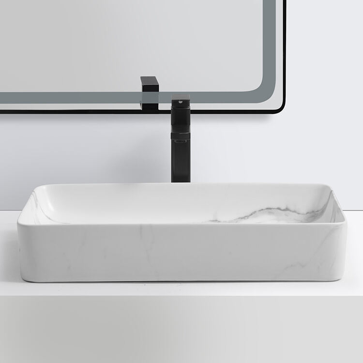 ceramic unique art modern square marble basin sink counter top bathroom wash basin supplier