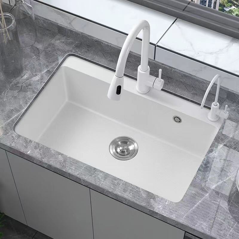 White Modern Sink Stainless Steel  2 hole Kitchen  Small Big Single Bowl Kitchen Basin Fregadero de cocina manufacture