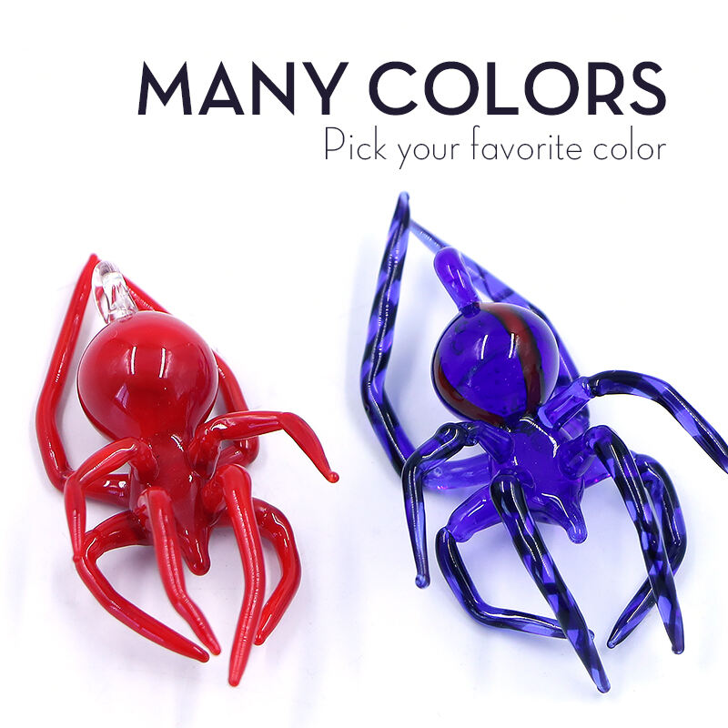 Halloween Hanging Glass Lampwork Spider Figurine Ornament factory