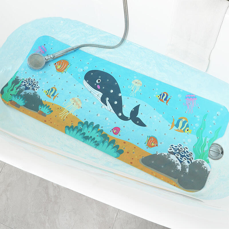 Baby Bath Mat for Tub for Kids 40 X 16 Inch Non Slip Cartoon Bath Tub Shower Mat Anti Slip with Drain Holes and Suction Cups supplier