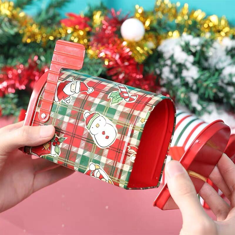 Email shape lovely cute mini christmas eve candy cookie chocolate jar kid like packaging gift tin box set factory