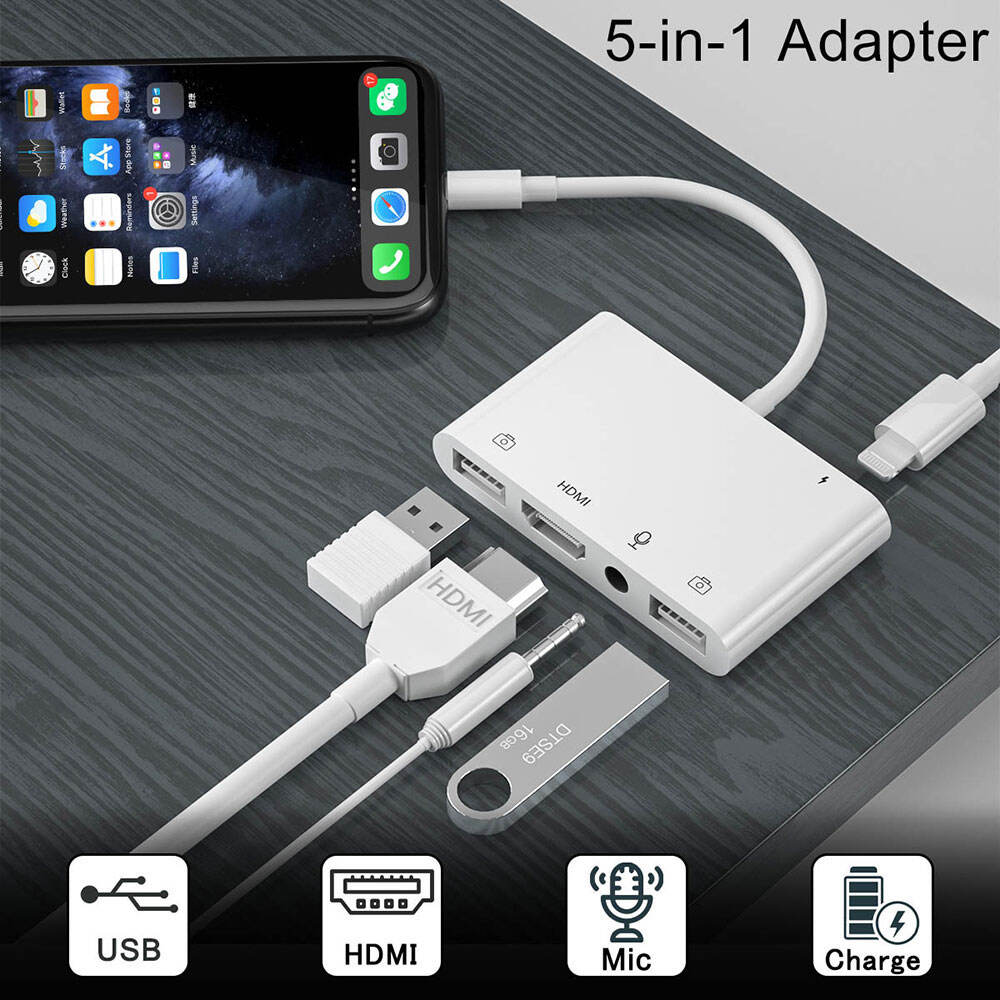 Carplay Adapter For Apple Hdmi Micro Usb To Sd Tf Memory Card Reader Lightning Type C 3 In 1 Multifunction details