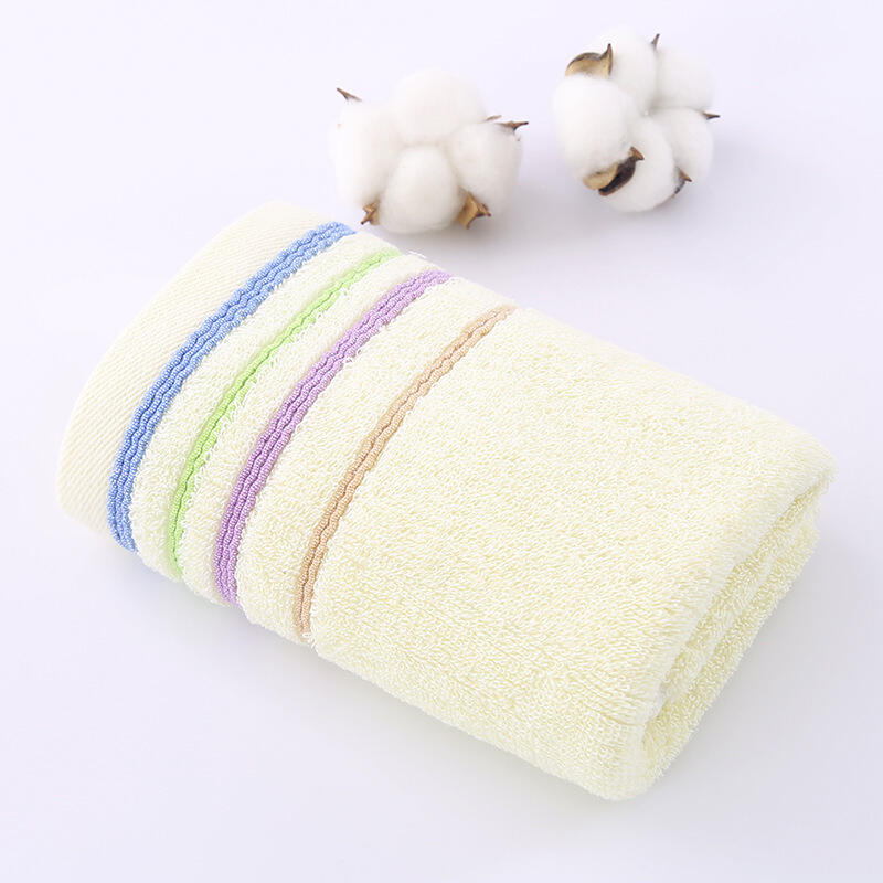 Multicolor cheapest Home Soft Plain Dyed Striped 100% Cotton bathroom towel supplier