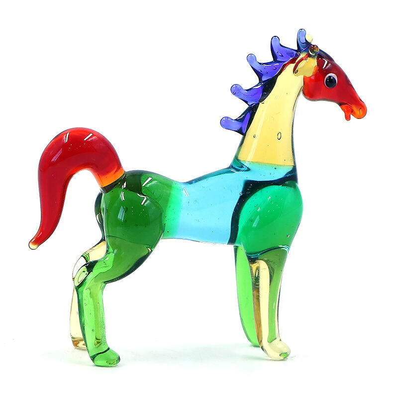 High Quality Sculpture Art Glass Horse Figurine Animal Home Decor Products supplier