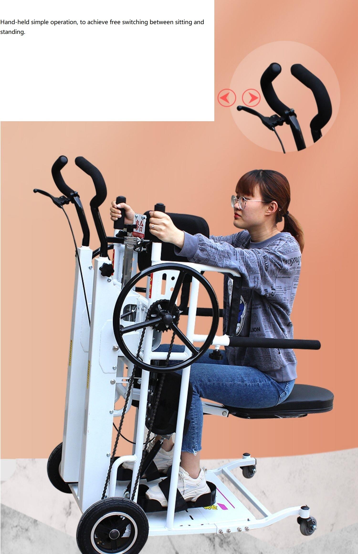 assisted standing indoor steering flexible convenient front dining tab Manual rehabilitation standing wheelchair- BZ-M-TH502 factory