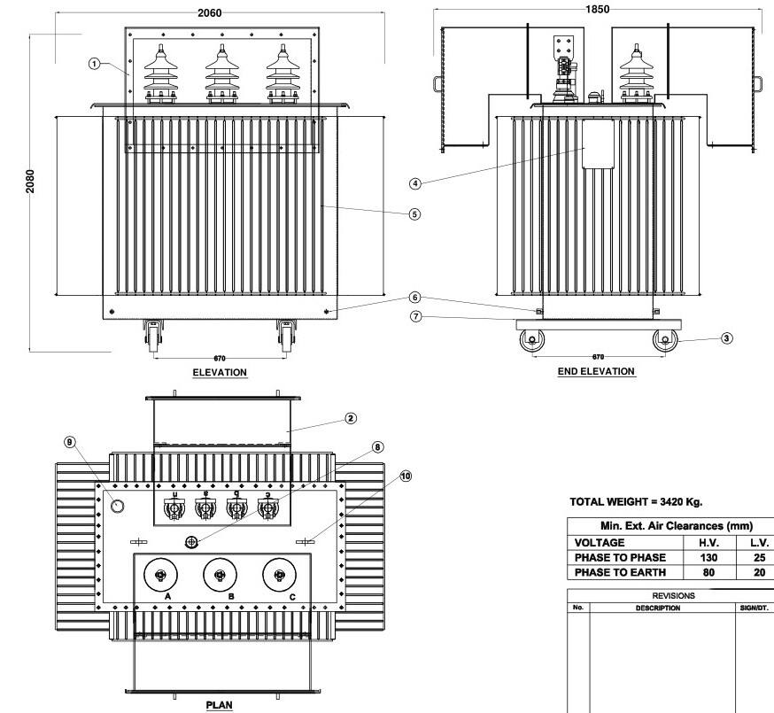 محول كهربائي مخصص للطاقة 167kva 35.5kv إلى 120v/240v مصنع محول مغمور بالزيت أحادي الطور