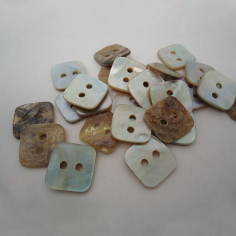 2 holes square shape akoya shell button for clothing