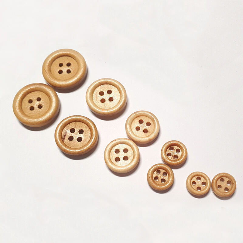 Free sample t-shirts 4 holes natural wooden buttons