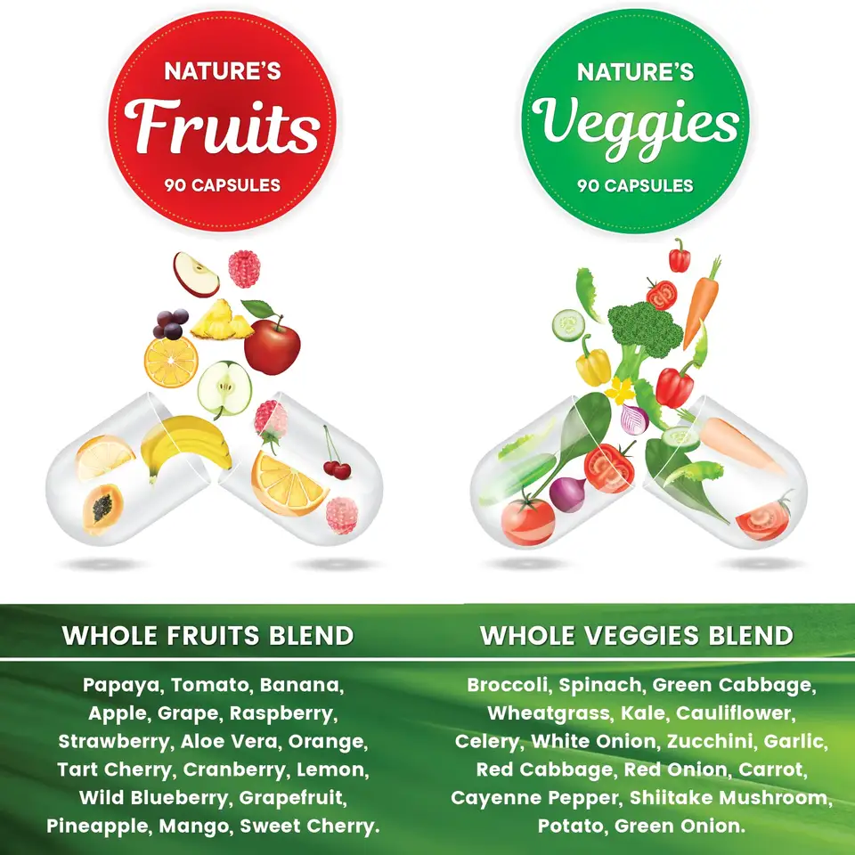 Private Label Fruits And Veggies Supplement Capsules With Vitamins And Minerals Supports Energy manufacture