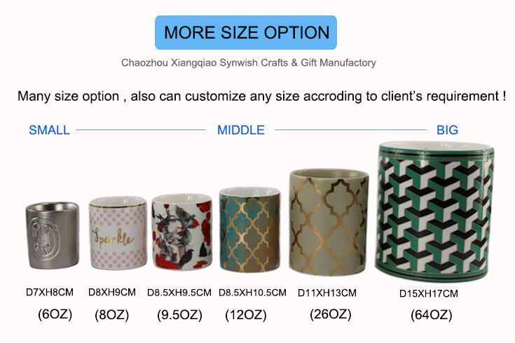 Fashionable Ceramic Sublimation Cylinder Design Container Round Shape Candle Jar manufacture