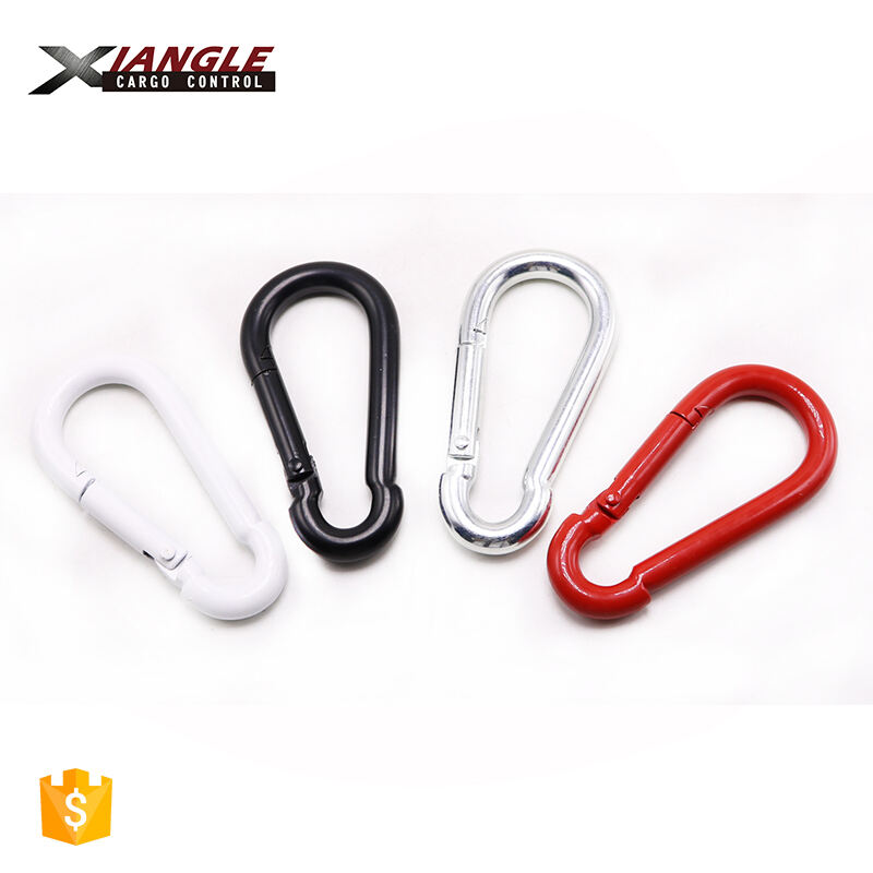 Factory Price Strong 8# D Shape Clip Climbing Rotating Lock Carabiner Hook details