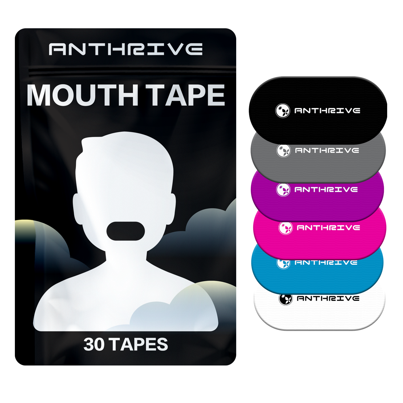 Anthrive Stock Custom Bag Hypoallergenic Bamboo Silk Mouthtape Strips Patch Anti Snoring Sleep Tape Mouth Tape For Sleeping factory