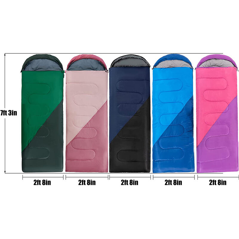 Lightweight Camping Cold Weather Polyester wind and waterproof sleeping bag for Adults and Kids details