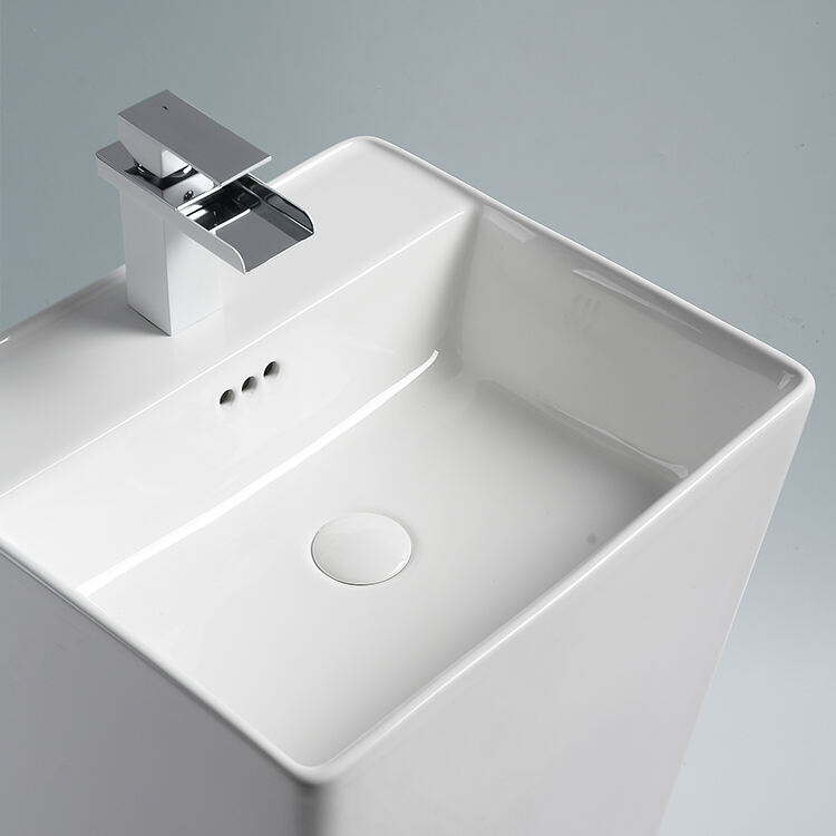 Manufacturer Floor Mounted Factory rectangular bathroom Pedestal sink factory