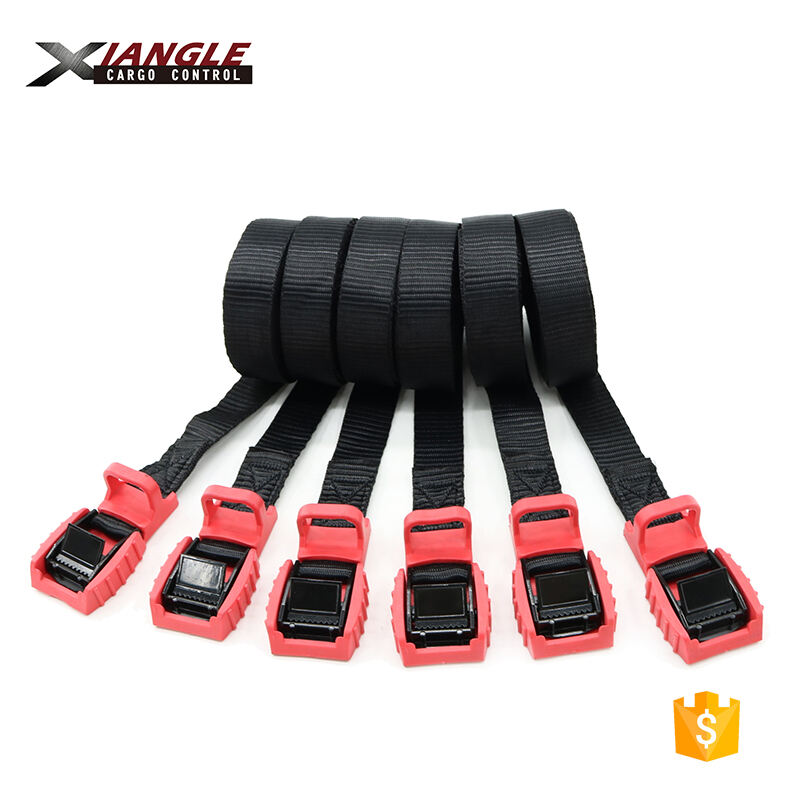 Best motorcycle 25mm polyester webbing cargo lashing 1 inch 550kgs cam buckle tie down straps details