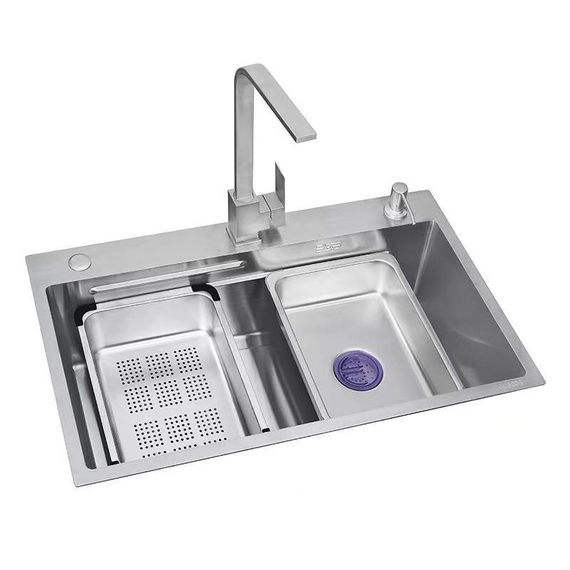 SS Silver color  Kitchen Stainless Steel Sink Single Bowl Kitchen Sink With Draw Out Faucet factory