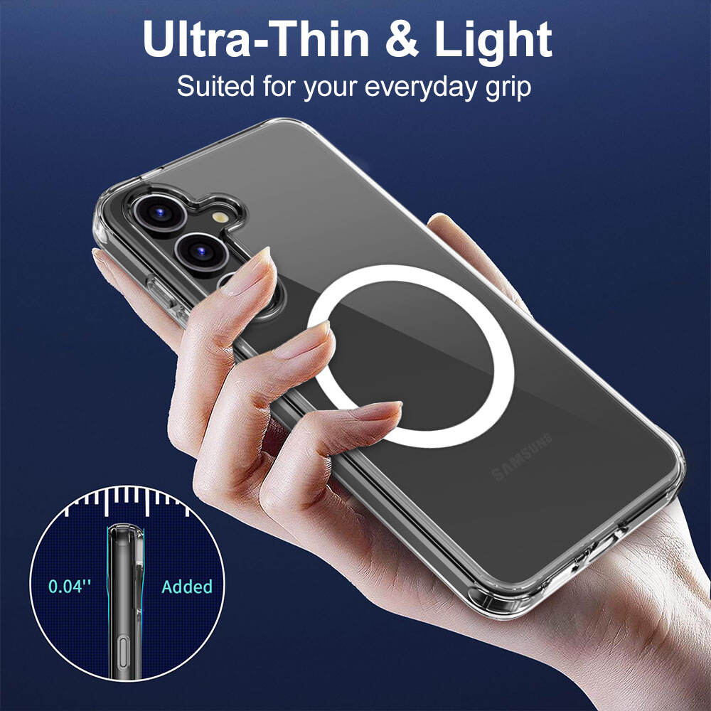 Laudtec SJK271 Precision Hole Magnetic Ring Cover Tpu Pc Clear Phone Case For Samsung Galaxy S24+ S24 Fe S23+ S23 S22 Ultra 5G manufacture