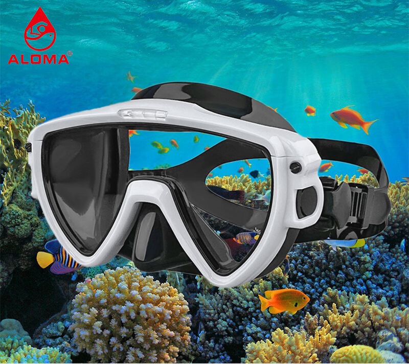 ALOMA 2024 New Adult single lens silicone Freediving Goggles Snorkeling Equipment Dive Gear Scuba free Diving Mask details