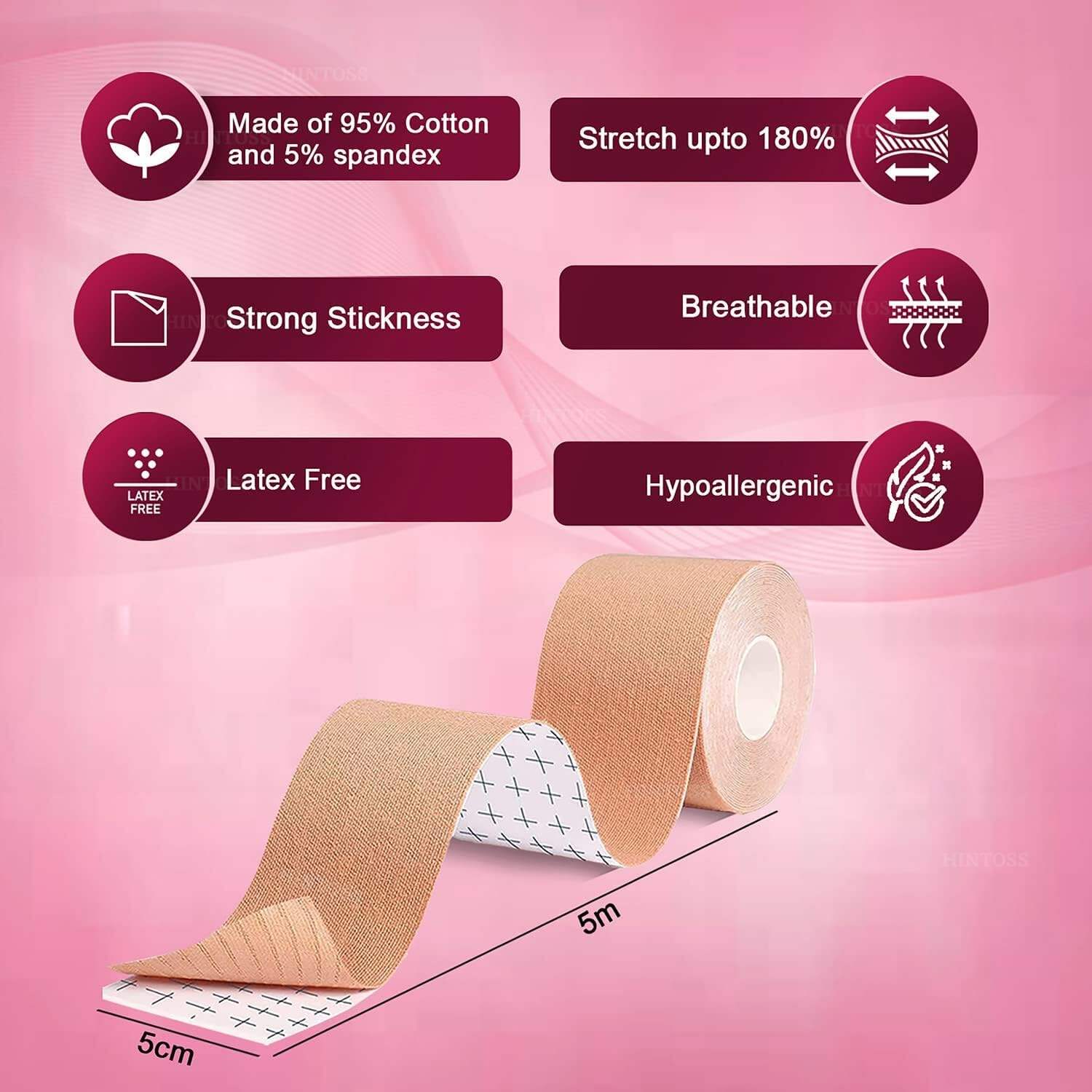 Anthrive 2 Inch Waterproof Push Up Breast Lifting Nipple Boob Tape Breast Lift Tape With Silicone Nipple Cover Set Boob Tape supplier
