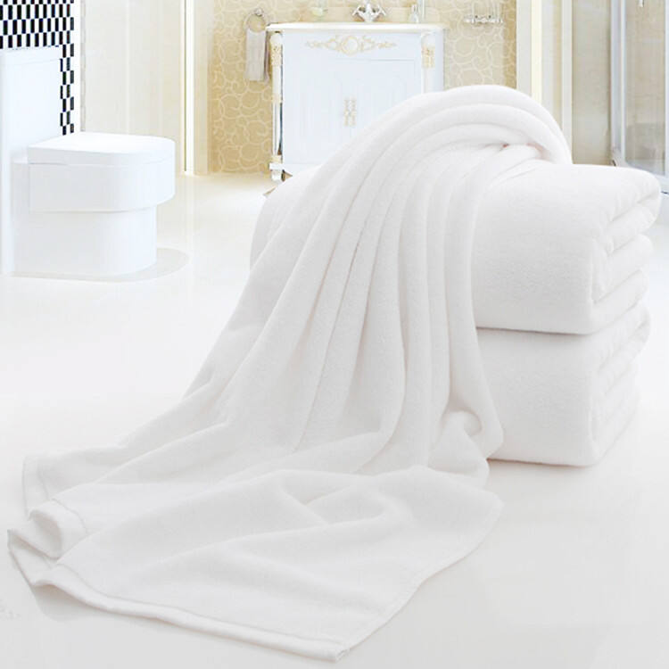 High absorbent plain white 16S hotel bath towel for SPA details