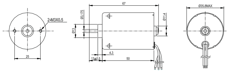 Newest Style DSD-BL3650 China Manufacturer 6V 12V 24V 2500~6000rpm Brushless DC Motors for Medical Equipment factory