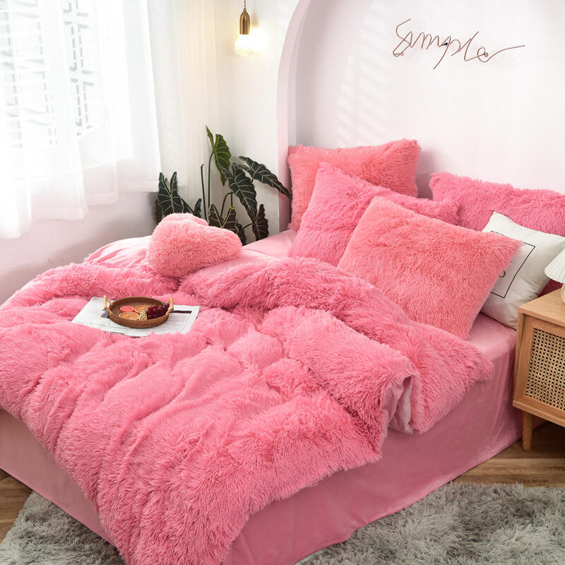 Luxury Velvet Plush Shaggy Ultra Soft Crystal Velvet Duvet Cover fluffy bed sets Fluffy comforter bedding set details