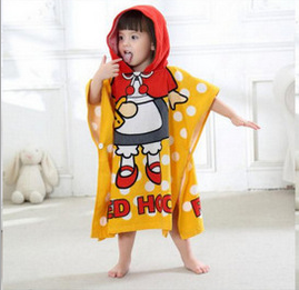 Super Absorbent Microfiber Soft Warm Beach Hooded Poncho Towel For Children supplier