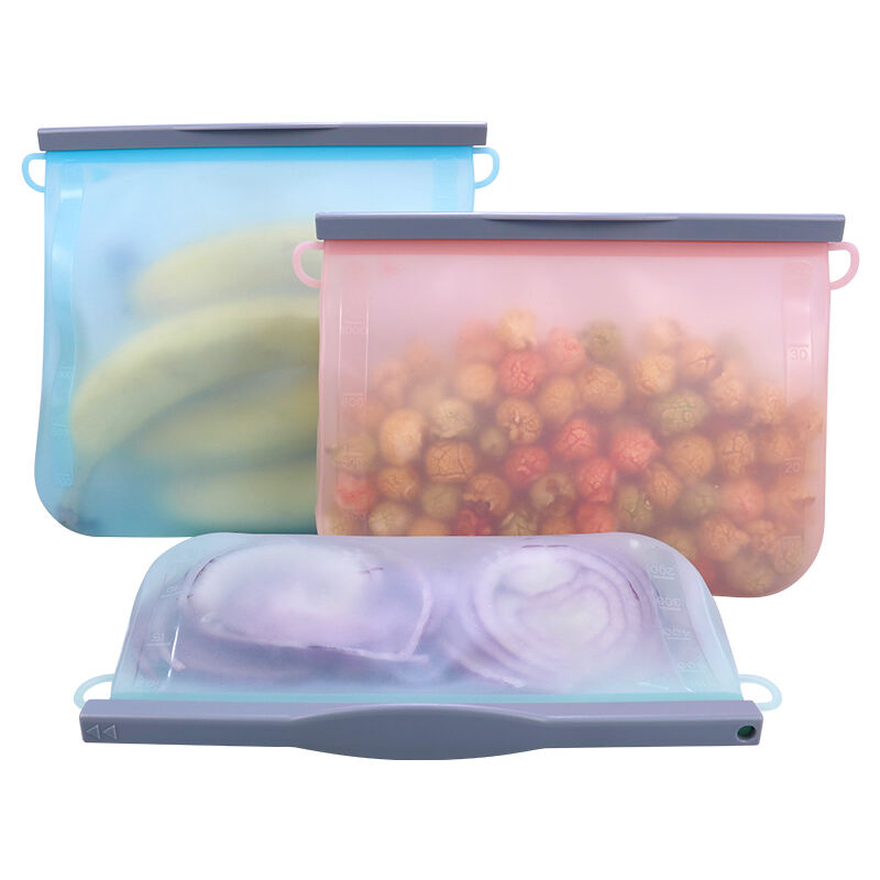 500ml 1000ml 1500ml Silicone Reusable Zip Lock Food Storage Bag