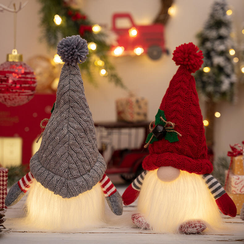 Christmas Gnome Light Plush Gnomes Gonk With Lights Desktop Ornaments manufacture