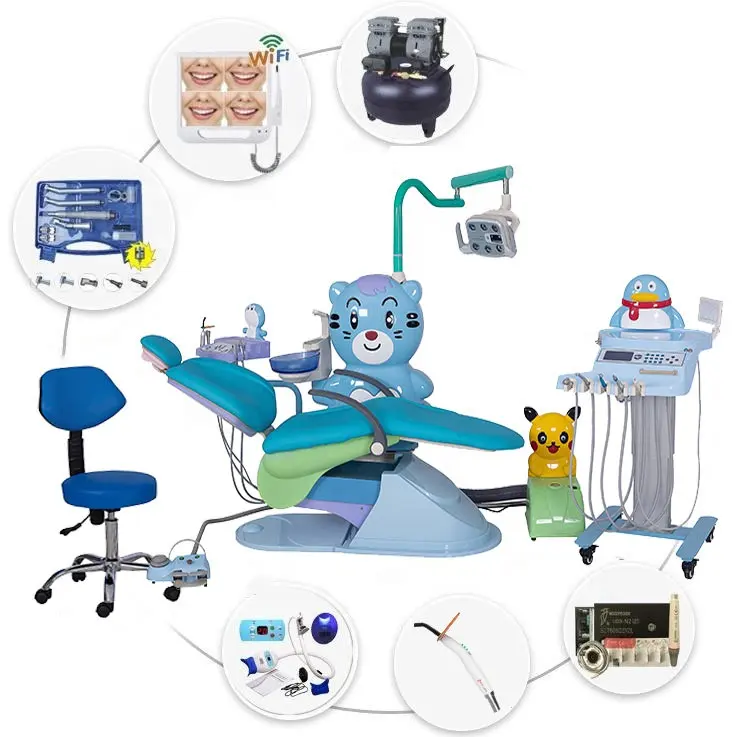 Foshan factory Cute Cartoon Medical Kids Dental Unit Chair With CE ISO Dental Chair details