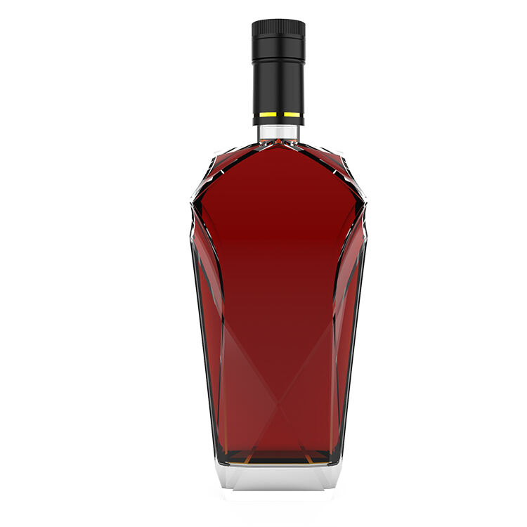 wholesale 500ml 700ml  design luxury beverage bottle rum Tequila brandy whisky liquor glass bottle supplier