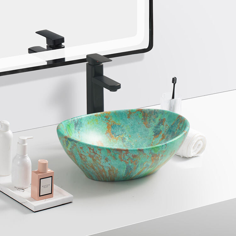 new design green marble unique basin washing sink for bathroom factory