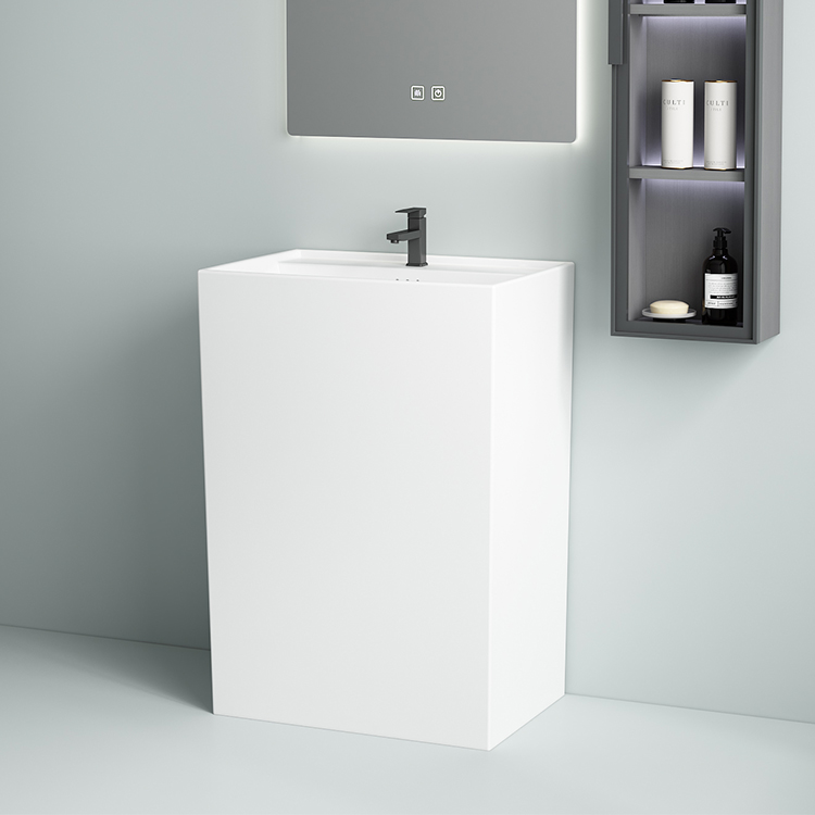 sanitary wares rectangular wash basin ceramic with pedestal for bathroom supplier