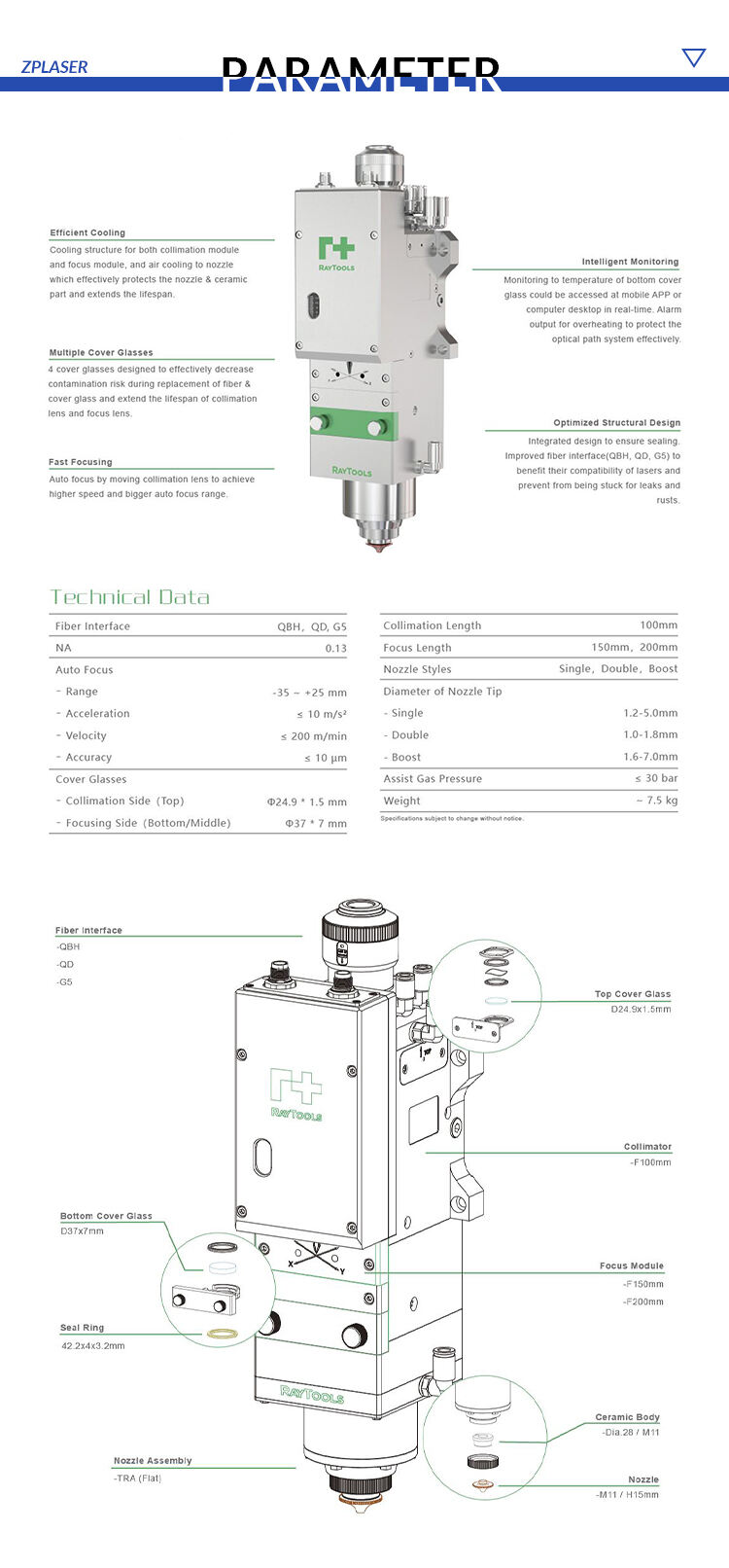 ZP The best sales of laser cutting head original BM06K factory