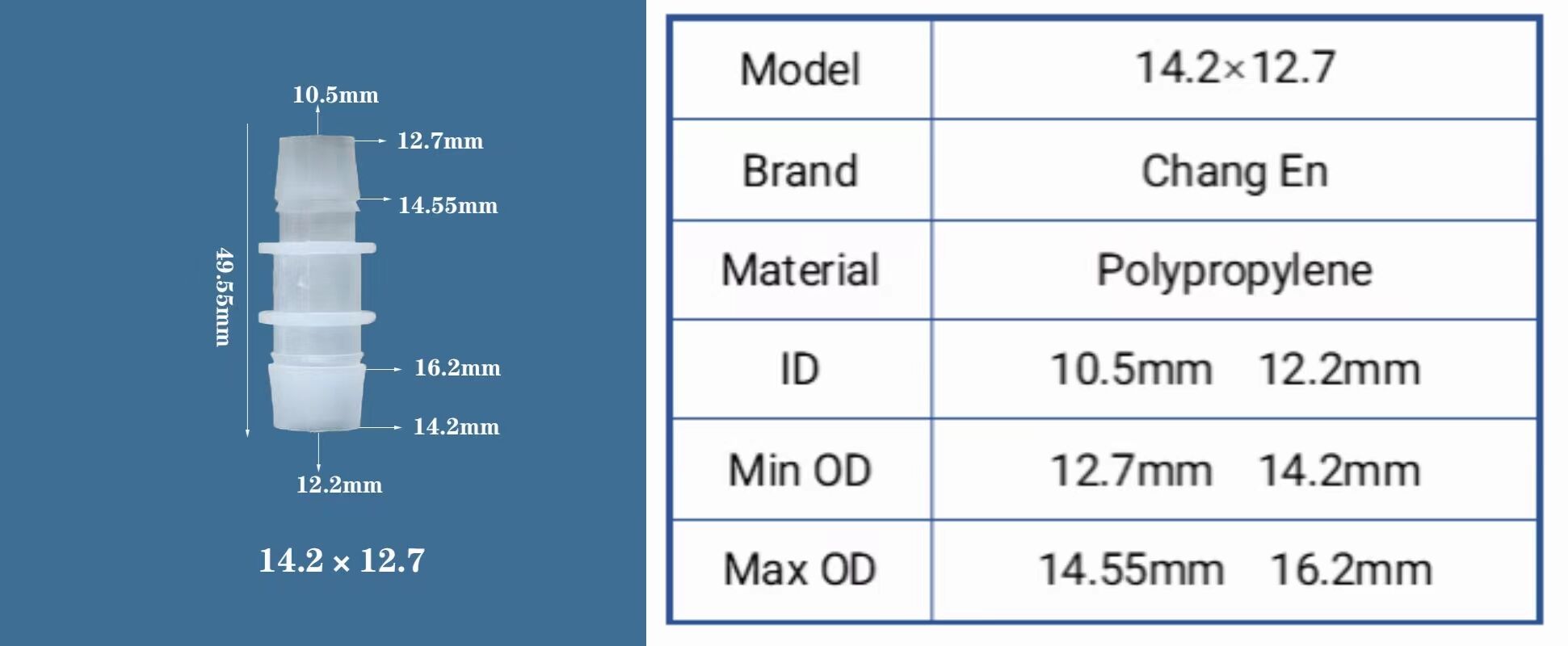 Chang En Variable diameter straight through Medical grade direct access Straight connector manufacture