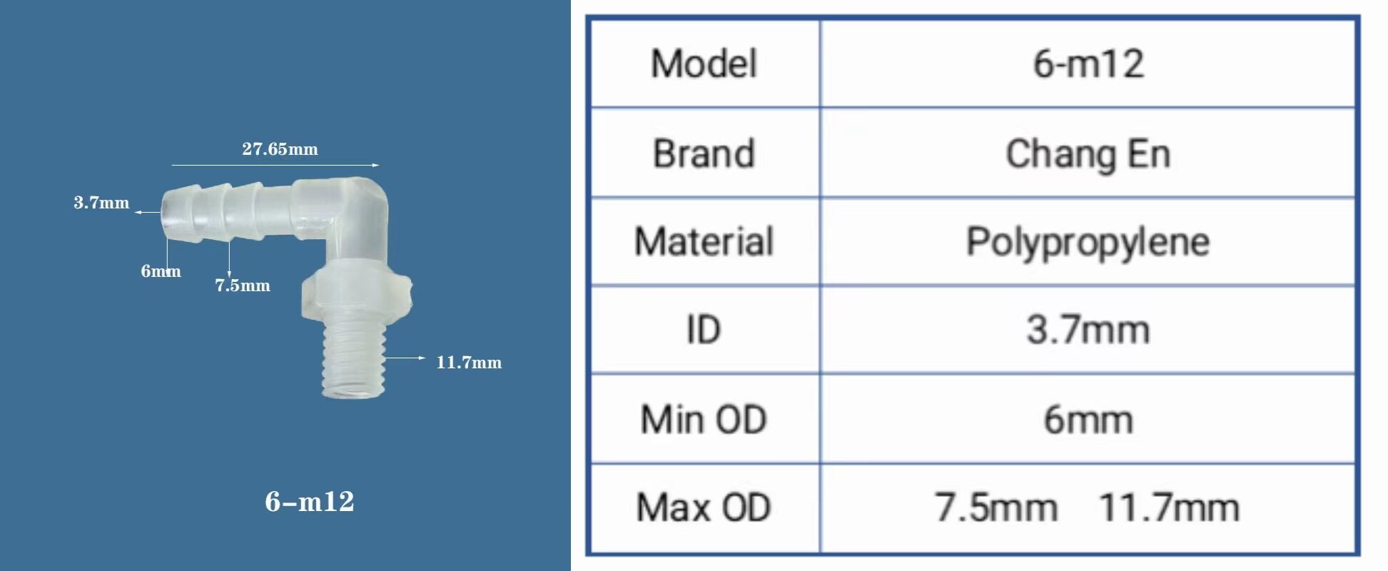 Chang En Food-Grade Right Angle Threaded Plastic Elbow Tube Connector Water Nozzle Gas Application OEM Customizable PP Body factory