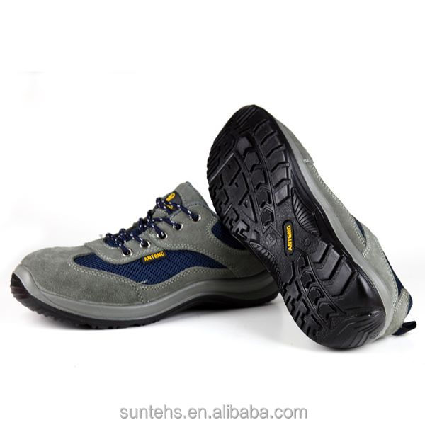 Steel Toe Security Shoes Gray Cow Suede Sandwich Lining High Elastic Sponge Insole Shoes supplier