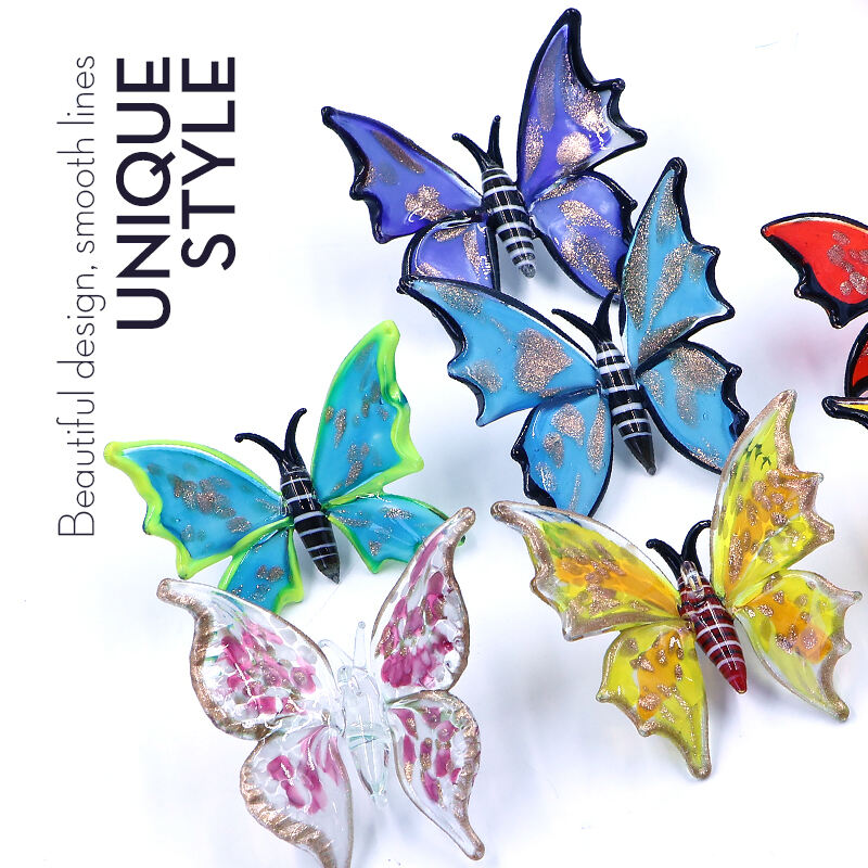 Manufacturer Wholesale Price Glass Butterfly Hand Blown Finial Animal Figurine details