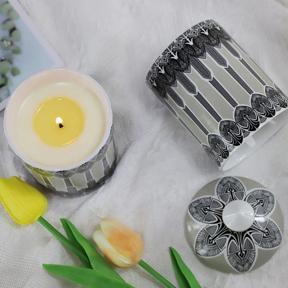 Synwish Turkey Candle Holder Cheap Ceramic Heat Resistant Candle Jars Home Decoration Candle Container with Lids factory