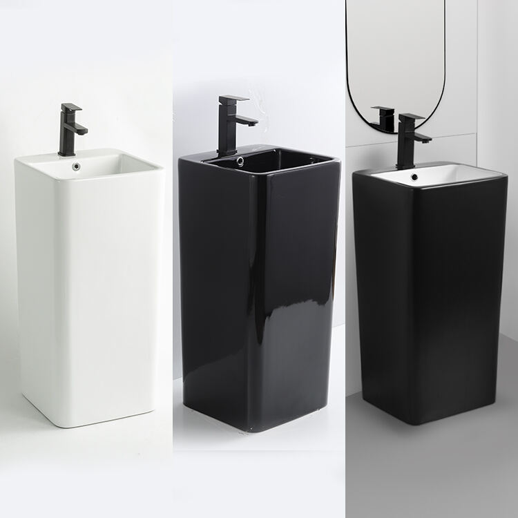 High Quality floor mounted unique one piece new design artistic freestanding basin supplier