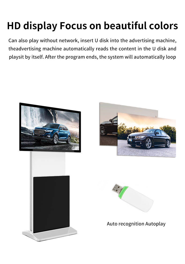 2023 New Arrival Split Screen High Quality 43 49 55 inch Rotating Advertising Display Floor Standing Totem For Shopping Mall supplier