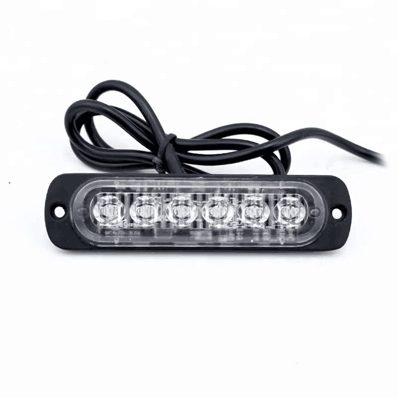 Ultra Amber White 6 LED Emergency Strobe Lights Warning Emergency Flashing Caution Construction Hazard Light Bar for Car Truck Van Off Road Vehicle ATV SUV Surface Mount