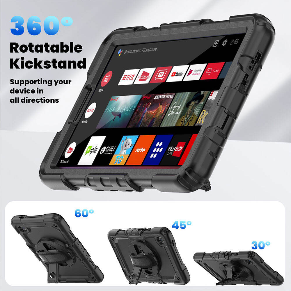 Laudtec PBK064 Black Foldable Detachable Case Rugged Tpu Cover Tablet Covers Cases For Samsung Tab A9 factory